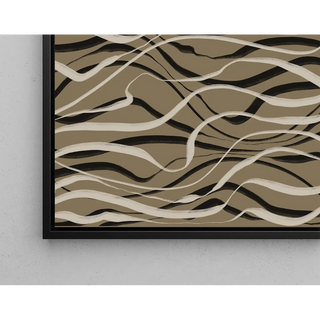 Bohemian Waves Poster Beige and Black - Contemporary Design