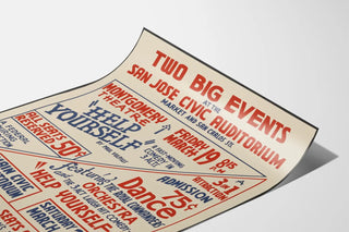 Vintage-Poster für Veranstaltung im Theater und Tanz im San Jose Civic Auditorium
