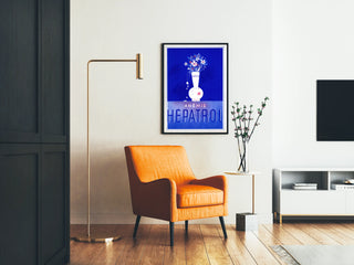 Vintage-Poster Hépatrol Anämie in Blau und Rosa