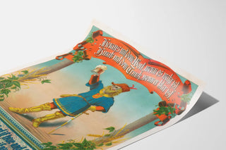 Vintage-Poster eines mittelalterlichen Mannes, der ein Bierglas hält