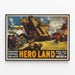 Vintage-Poster Hero Land Militär- und Kriegdekoration — gerahmtes Bild an der Wand