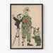 Satirisches Poster der Kriegsspielfigur mit Hitler und Mussolini