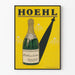 Vintage-Poster Flasche Sekt Hoehl Extra Trocken