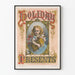 Vintage-Poster Holiday Presents für festliche Wanddekoration