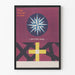 Vintage-Wandposter mit Kreuz und Seekartenkompass für Wanddekoration