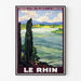 Der Rhein | Kunstdruck eines alten Posters — gerahmtes Bild an der Wand
