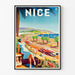 Promenade des Anglais in Nizza | Kunstdruck eines alten Posters