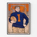 Vintage-Poster American-Football-Spieler Illinois Field