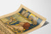 Vintage-Kunstposter mit Frau und Eulen zur Wanddekoration