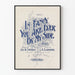 Vintage-Poster mit Blumenlettern « In Fancy You Are Ever By My Side »