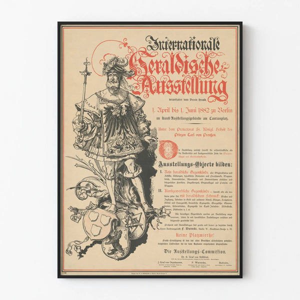 Altes Poster Internationale Heraldische Ausstellung Berlin 1882
