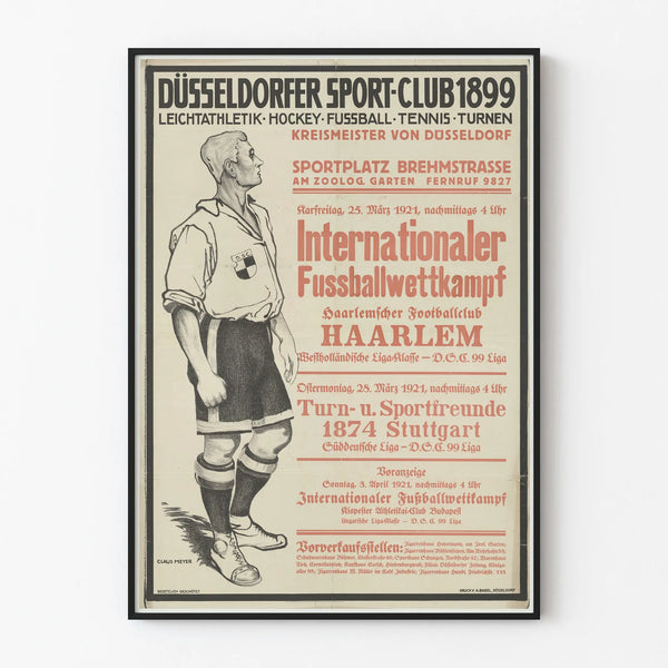 Vintage-Poster des internationalen Fußballwettbewerbs Sportplatz Ruhrort