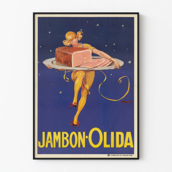Vintage-Werbeplakat für Olida Schinken