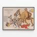 Vintage-Poster John Bull und seine Freunde - Humoristische Karte Europas 1900 — gerahmtes Bild an der Wand