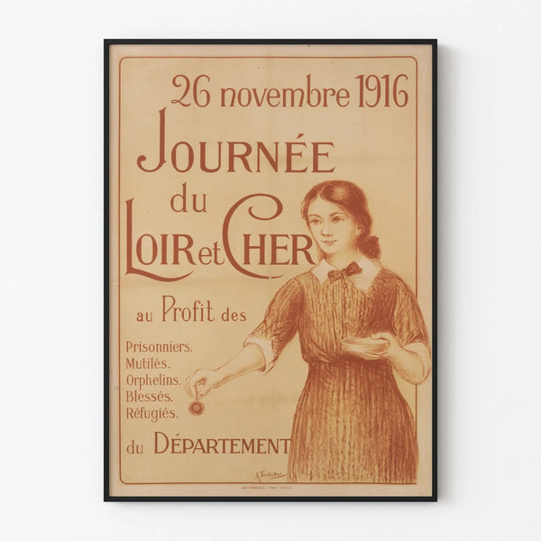 Vintage-Poster Tag des Loir-et-Cher 1916 Historische Wanddekoration