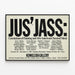 Ausstellungsposter 'Jus' Jass' – Klassische afroamerikanische Malerei und Musik — gerahmtes Bild an der Wand