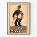 Vintage-Poster eines traditionellen Musikers am Tamburin