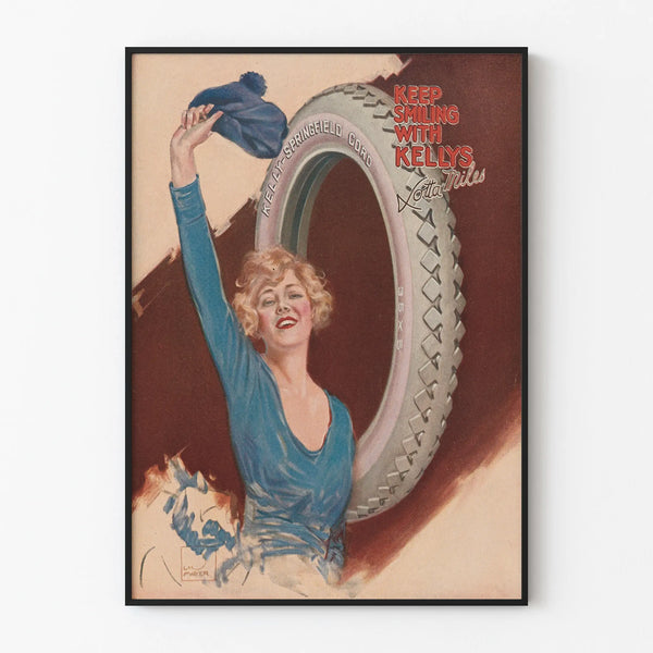 Vintage-Werbeplakat Kelly Springfield - Keep Smiling with Kellys