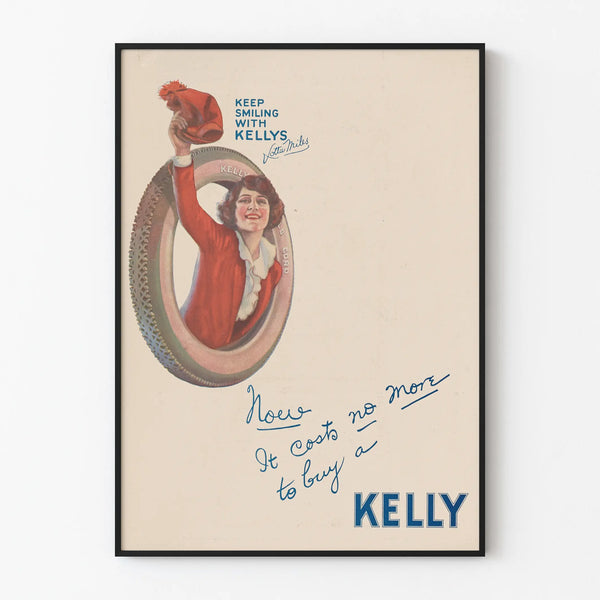 Vintage-Werbeplakat Kellys für Wanddekoration