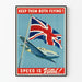 Vintage-Poster Keep Them Both Flying - Wanddekoration Luftfahrt und Union Jack