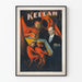 Vintage Dekorationsposter KELLAR mit roten Teufeln und Zauberer