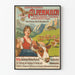 Vintage-Poster mit Milchkaffee, Kondensierte Alpenmilch, Bergdekoration