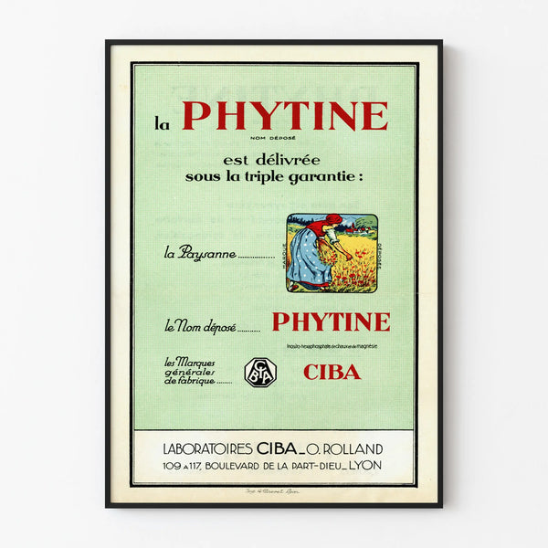 Vintage-Werbeplakat La Phytine Ciba Wanddekoration