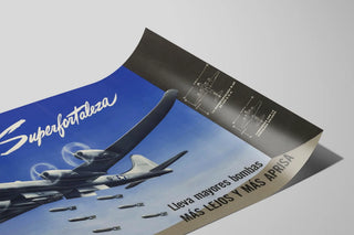 Vintage-Poster B-29 Superfortress im Flug — Ansicht des Kunstwerks