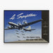 Vintage-Poster B-29 Superfortress im Flug — gerahmtes Bild an der Wand