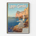 Vintage-Poster Lago di Garda Angeln am Wasserufer