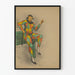 Poster Harlekin in Bunter Kostüm für künstlerische Wanddekoration