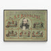 Vintage-Billardposter in den fünf Teilen der Welt von A.P. Rudolphe — gerahmtes Bild an der Wand