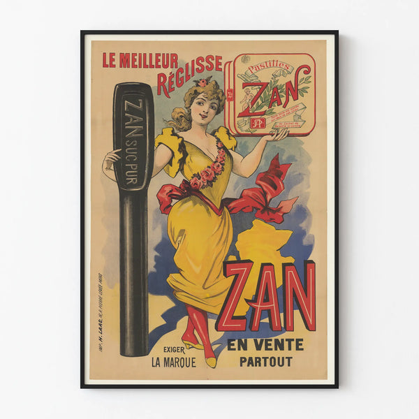 Vintage-Poster Lakritz La Pastille Zan