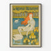Vintage-Poster Le Monde Moderne - Wanddekoration Mai mit Schwänen und Frau mit gelben Iris