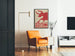 Wandposter Roter Stier - Minimalistisches und Eindrucksvolles Design