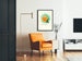 Dekoratives Poster Lebensfreude mit orange-roter Rose und grünem Halo Artem Legrand