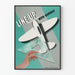 Vintage Luftfahrtposter Linienflug mit Startbahn
