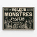 Vintage-Poster Die Monster von Paris - Lesen im Illustrierten Dieb — gerahmtes Bild an der Wand