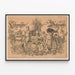 Künstlerischer Vintage-Poster Lithografie und Fotografie — gerahmtes Bild an der Wand