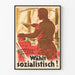 Deutscher sozialistischer Vintage-Poster – Arbeiter im Bauwesen