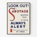 Vintage-Poster Look Out Sabotage – Retro-Wanddekoration Artem Legrand
