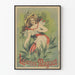 Vintage-Poster von Lucienne Muguet in weißem Kleid und Blumenhut