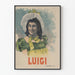 Vintage-Poster Luigi weibliches Porträt in traditioneller Tracht
