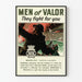 Vintage-Poster Männer des Mutes - Militärische Wanddekoration