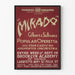 Vintage-Poster des Theaters Mikado von Gilbert & Sullivan