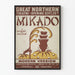 Vintage-Poster vom Theater Mikado Gilbert und Sullivan