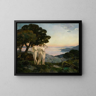 Die drei Grazien - Émile-René Ménard — gerahmtes Bild an der Wand