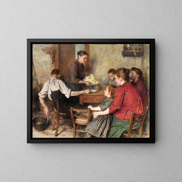 Das einfache Mahl - Émile Friant — gerahmtes Bild an der Wand