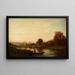 Landschaft mit Wasserlauf - Émile Lambinet — gerahmtes Bild an der Wand