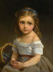Mädchen mit einem Korb Pflaumen - Émile Munier — gerahmtes Bild an der Wand